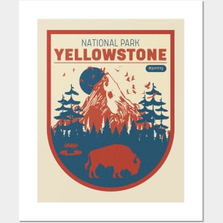 Yellowstone Park Retro DuoTones Look Posters and Art